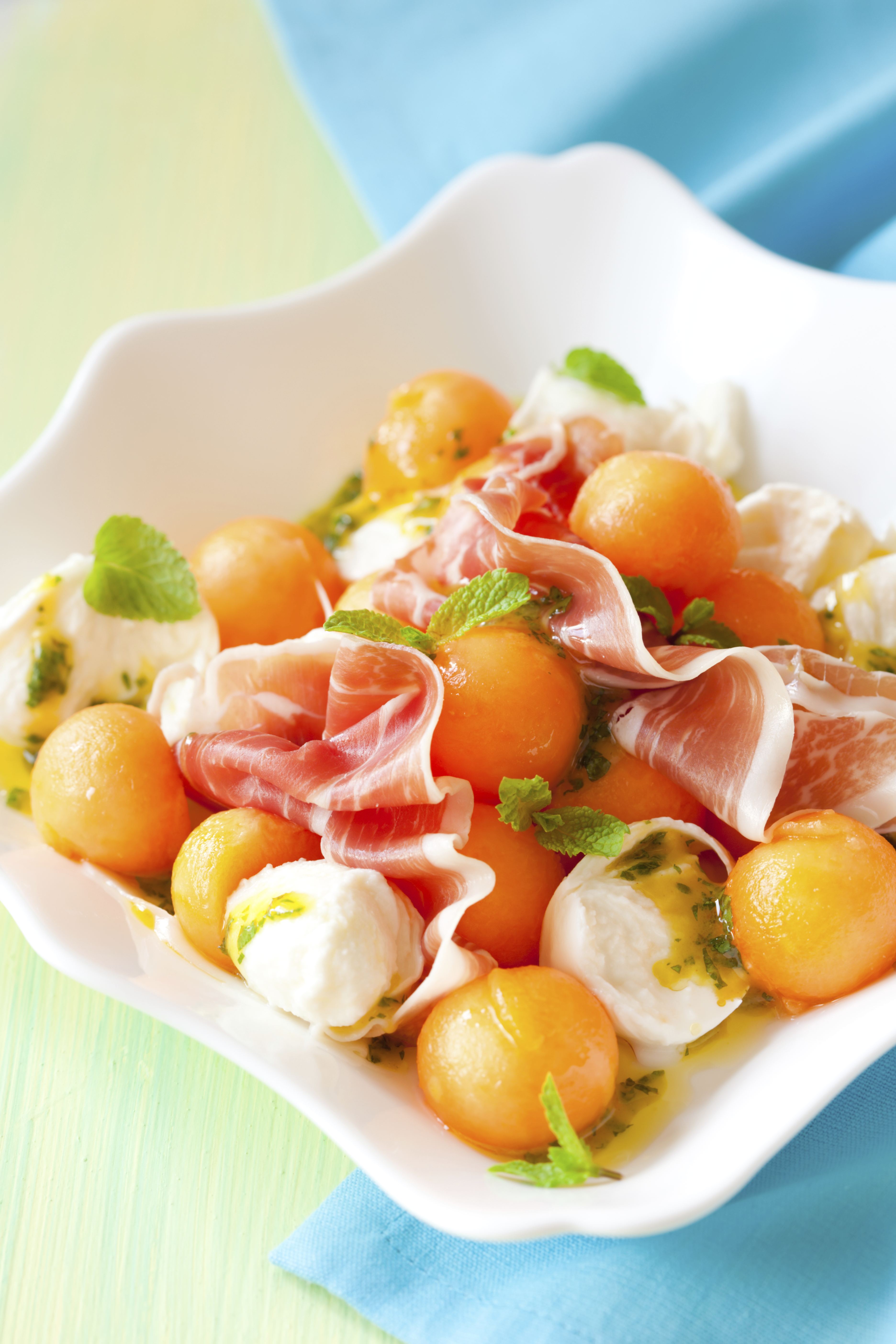 Méli mélo melon jambon cru mozzarella