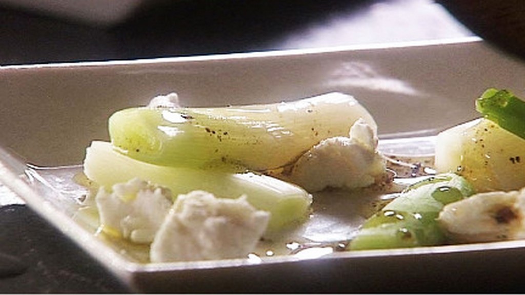 recette poireaux bio au chèvre, noisettes et vinaigre balsamique