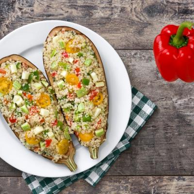 Aubergines farcies végétariennes