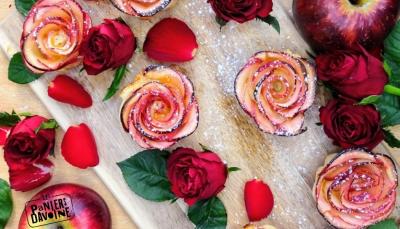 Recette bio de roses feuilletées aux pommes